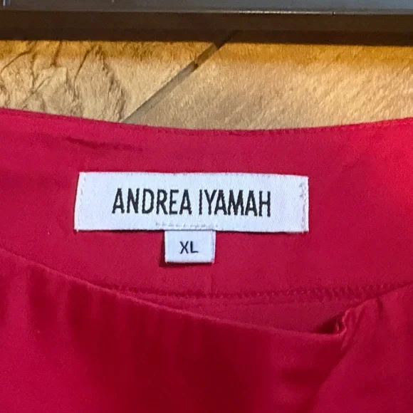 Andrea Iyamah Red Silk Pants Set - Picture 5 of 5